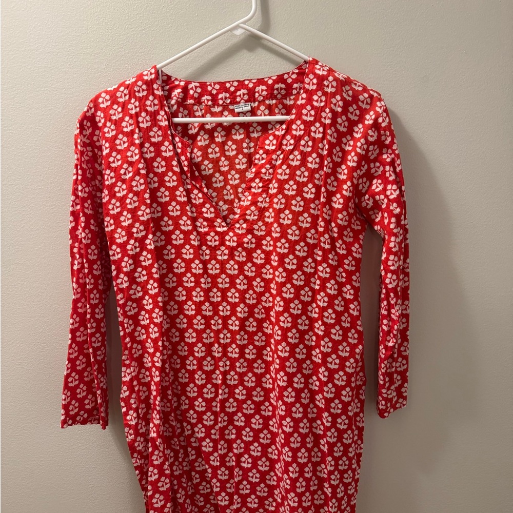 Cotton Floral V-Neck Tunic